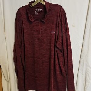 Reebok Men's Maroon Long Sleeve Shirt with neckline zipper. Size XL.